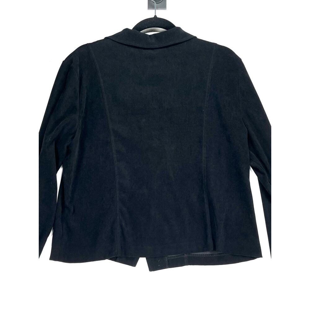 Vintage Black Velvet Button-Front Top by BRIGGS Size Large Petite Whimsigoth - Picture 4 of 6